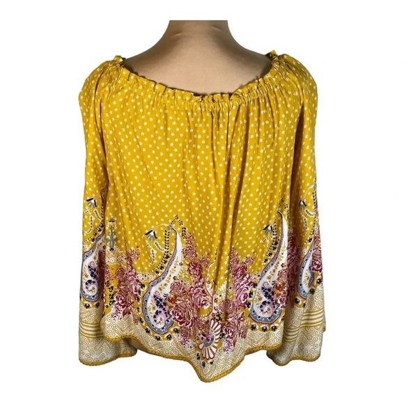 Wonderly Peasant‎ Boho Top Bell Sleeves Mixed Floral NWT Small - Picture 2 of 10